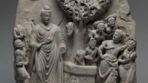 Siddhartha (Buddha) at the Bodhi Tree, Gandhara Art, Kushan Empire