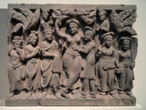 Four Scenes from the Life of the Buddha - Birth of the Buddha - Kushan dynasty, late 2nd to early 3rd century AD, Gandhara