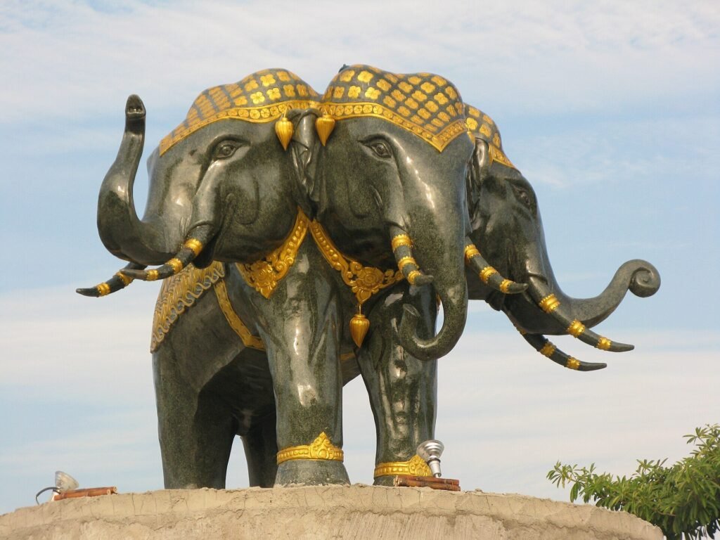 A statue of Airavata (a.k.a. Erawan) in Chiang Mai, Thailand