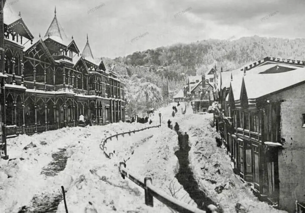 Snow on Mall Road, Shimla 18th Century