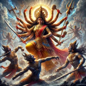 Goddess-Durga-battling-the-demons-Shumbha-and-Nishumbha