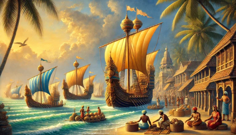 Chola-ships-trading-in-ancient-times-in-the-Indian-Ocean