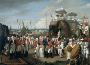 Charles Cornwallis (1738–1805) - From Battlefield Commander to Reformer of British India 19 General Lord Cornwallis receiving Tipu Sultan's sons as hostages, by Robert Home, c. 1793