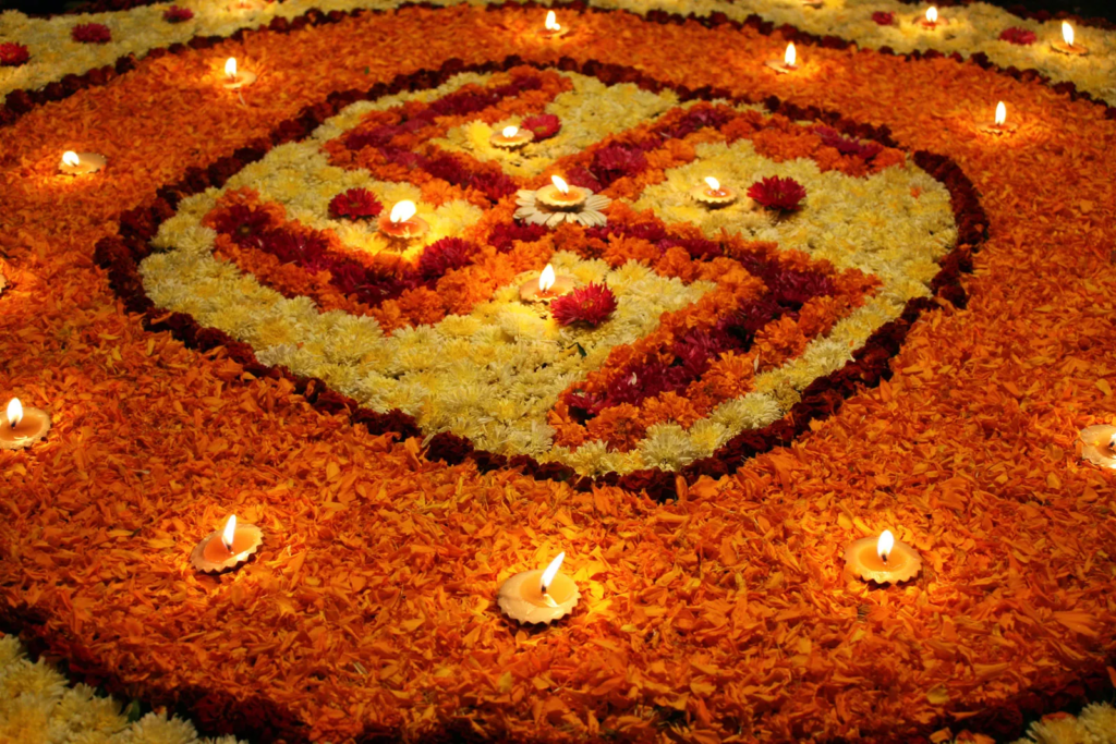 Swastika Floral Decorations Hindu Festival
